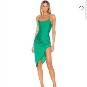 Eva Twisted Slip Dress in Green - Superdown